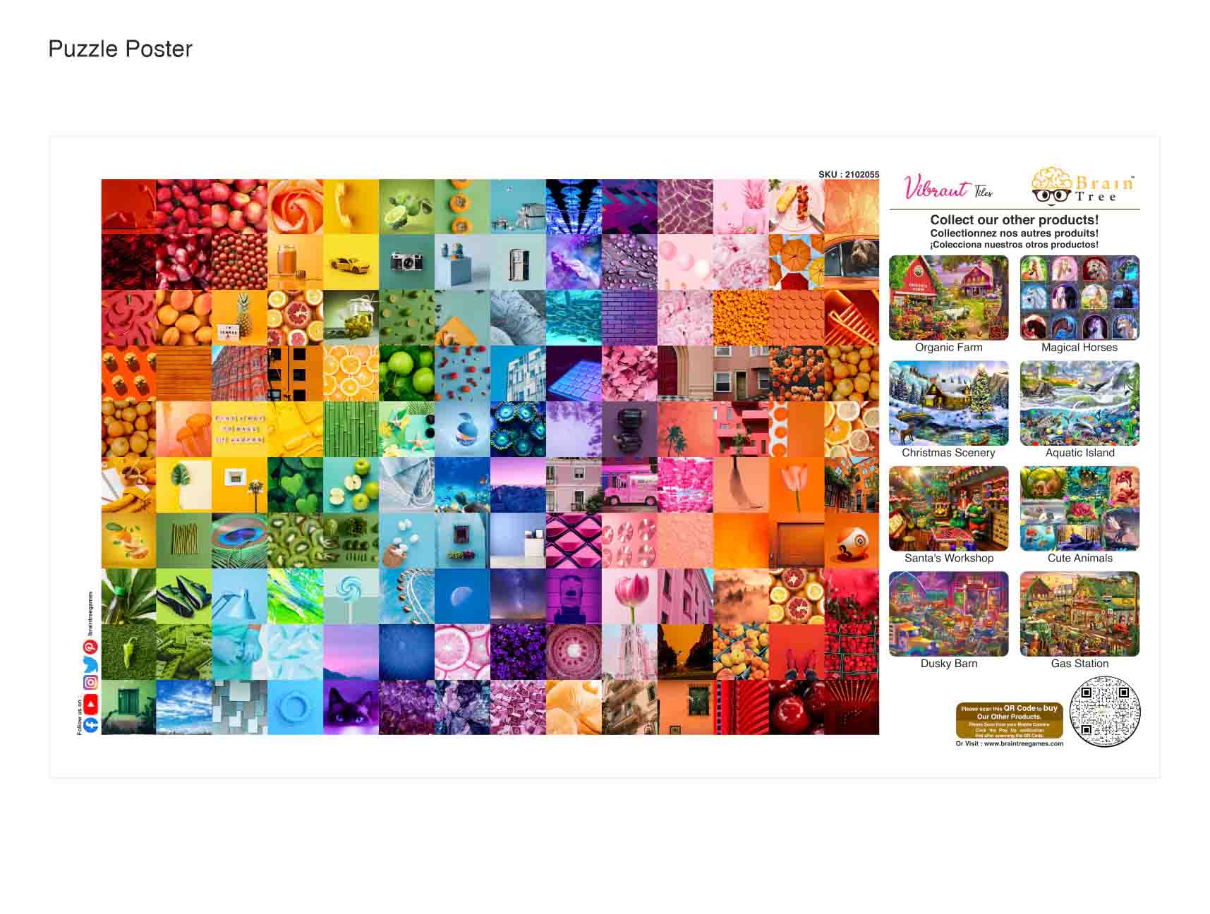 Vibrant Tiles Jigsaw Puzzles 1000 Piece Brain Tree Games