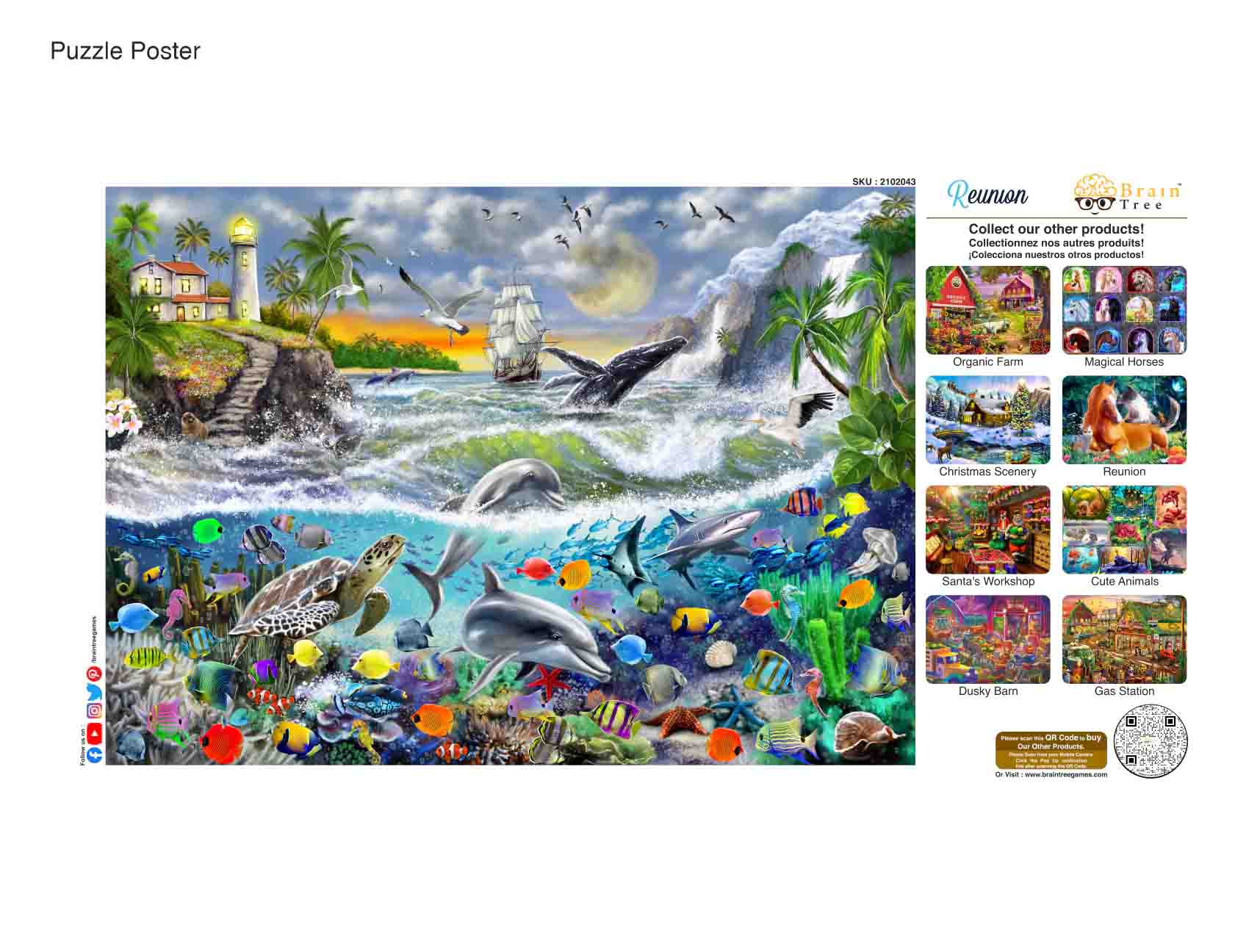 Aquatic Island Puzzles 1000 Piece Brain Tree Games