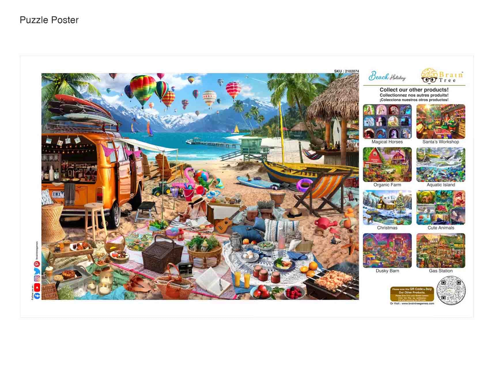 Buy 1000 Piece Beach Holiday Jigsaw Puzzles Brain Tree Games