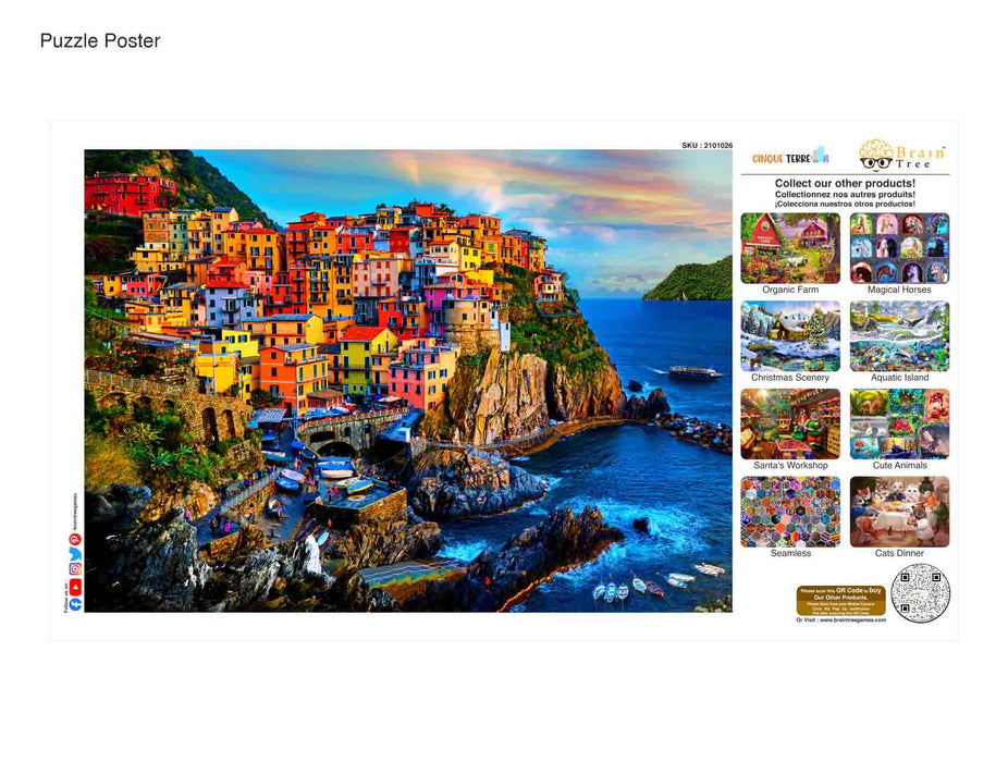 Cinque Terre Jigsaw Puzzles 1000 Piece Brain Tree Games