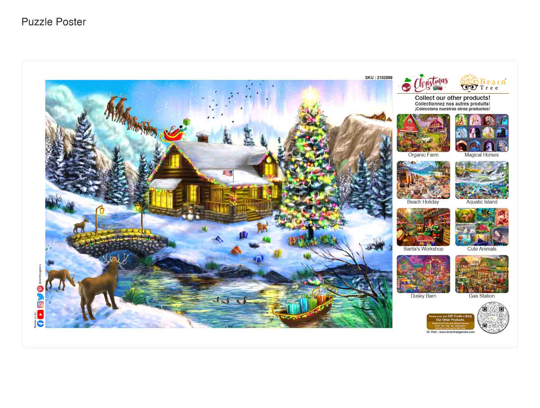 Christmas Scenery Jigsaw Puzzles 1000 Piece Brain Tree Games