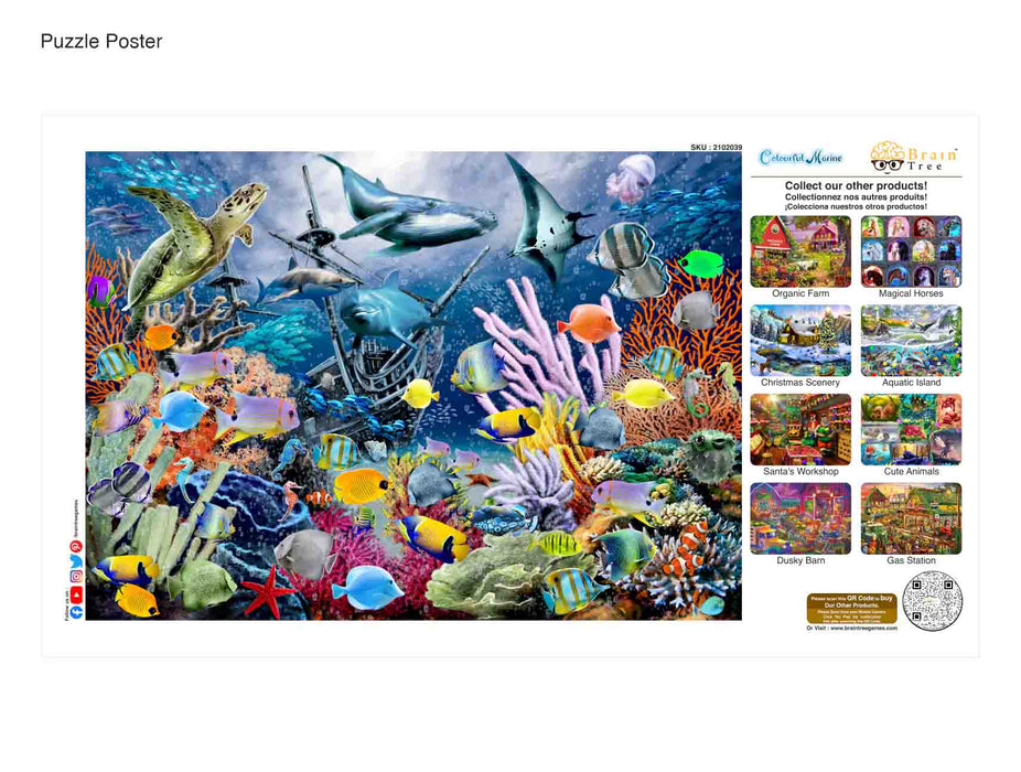 Colorful Marine Jigsaw Puzzles 1000 Piece Brain Tree Games