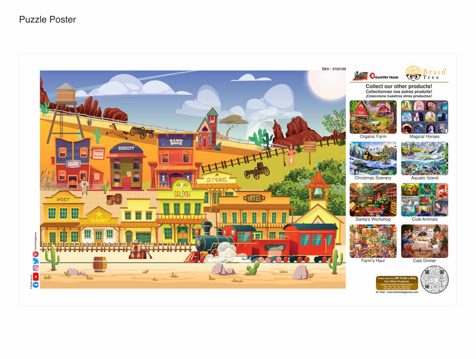 Country Train Jigsaw Puzzles 1000 Piece Brain Tree Games