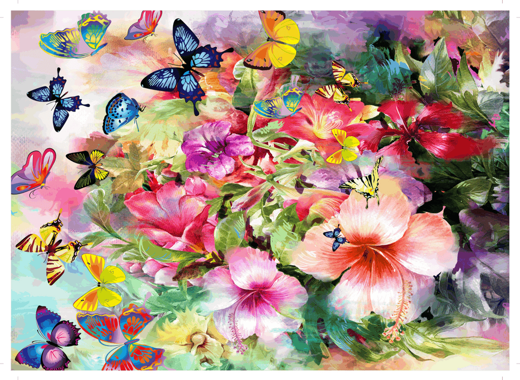 Bunny Among Blooms 1000 Piece Jigsaw Puzzle - Colorful Floral Rabbit Puzzle For Adults & Families