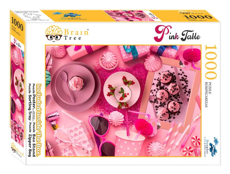 Pink Table Jigsaw Puzzles 1000 Piece Brain Tree Games