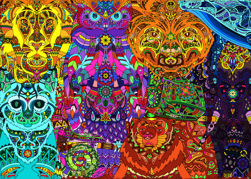 Shop 1000 Piece Tribal Animal Jigsaw Puzzles | Brain Tree Games