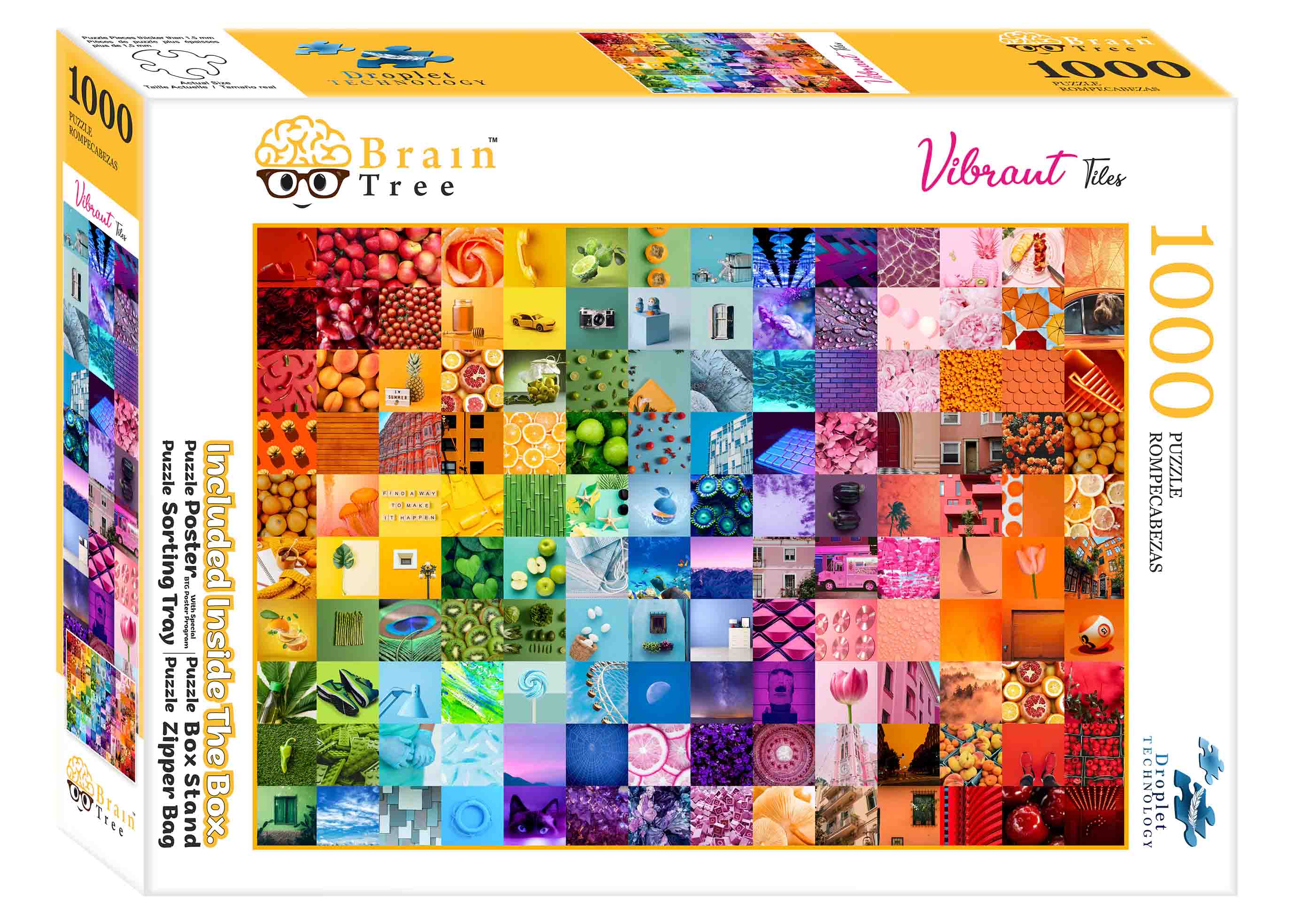 Vibrant Tiles Jigsaw Puzzles 1000 Piece Brain Tree Games