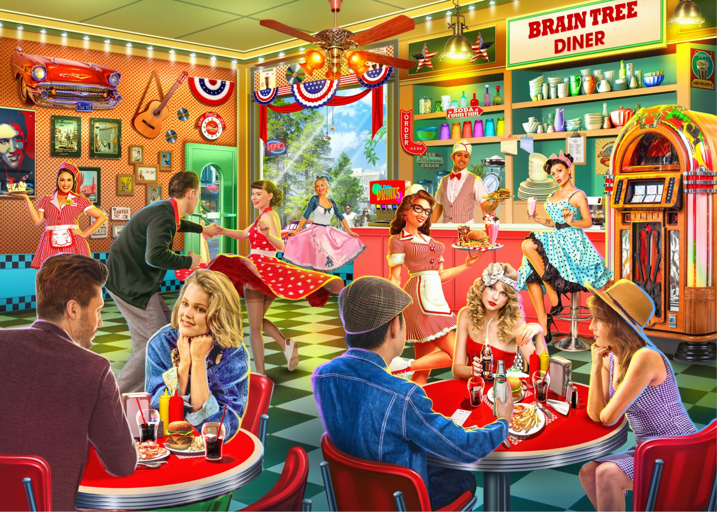 1000 Teile Puzzle „Cup Of Coffee“ – Frühstücks-Engel Mit Graffiti-Look – 70x50 Cm – Für Erwachsene & Familien