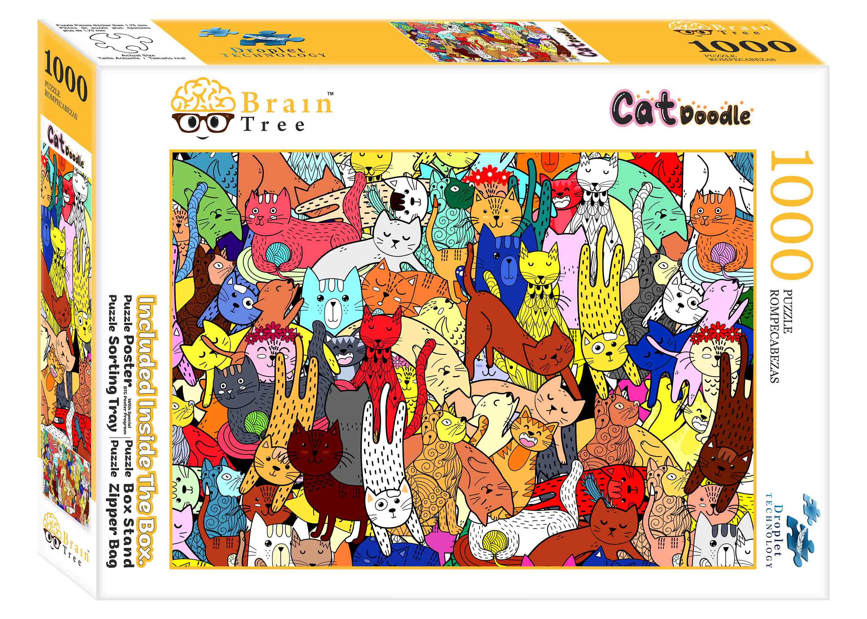 Cat doodle Jigsaw Puzzles 1000 Piece Brain Tree Games
