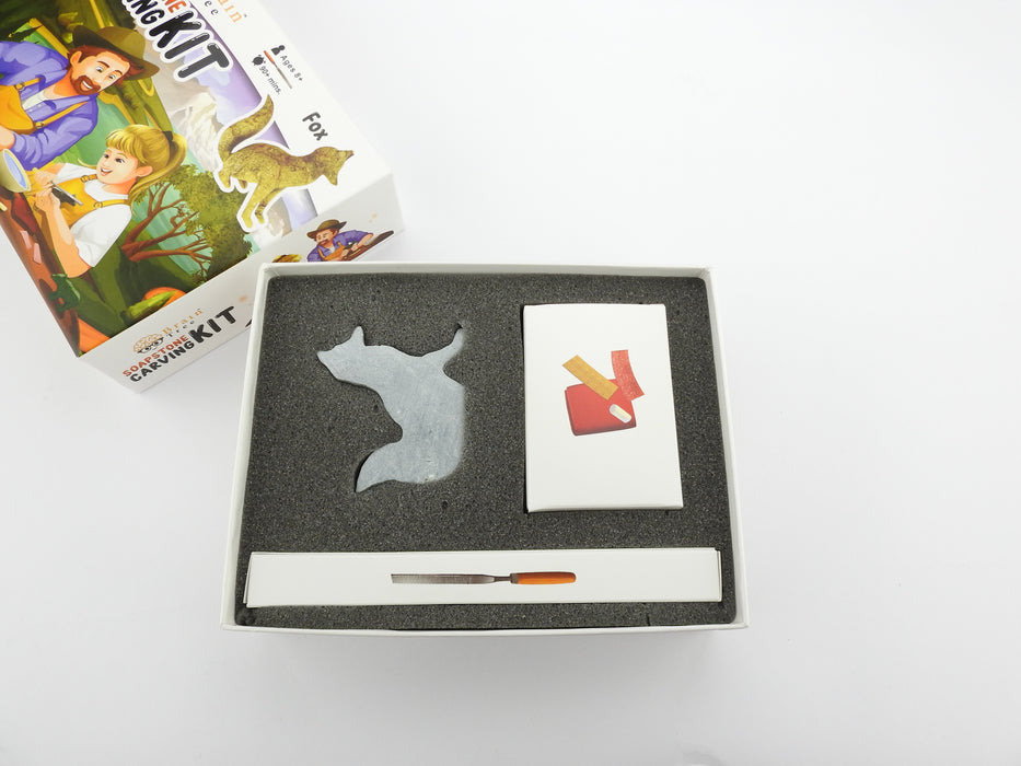 Fox Soapstone Carving Kit MEDIUM Kids and Adult Craft Kit Carving Activity  Arts and Crafts DIY 
