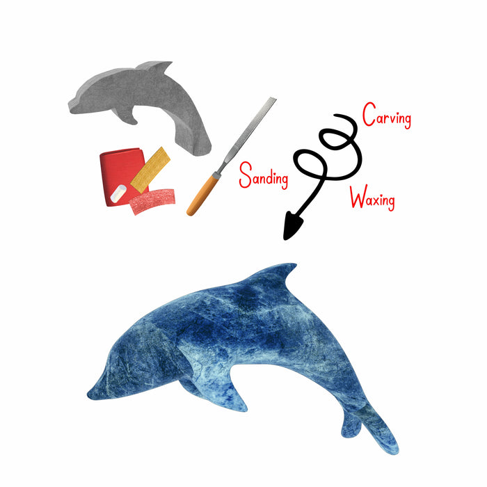 Dolphin Soapstone Carving Kit: Safe and Fun DIY Craft for Kids and Adults Brain Tree Games - Jigsaw Puzzles
